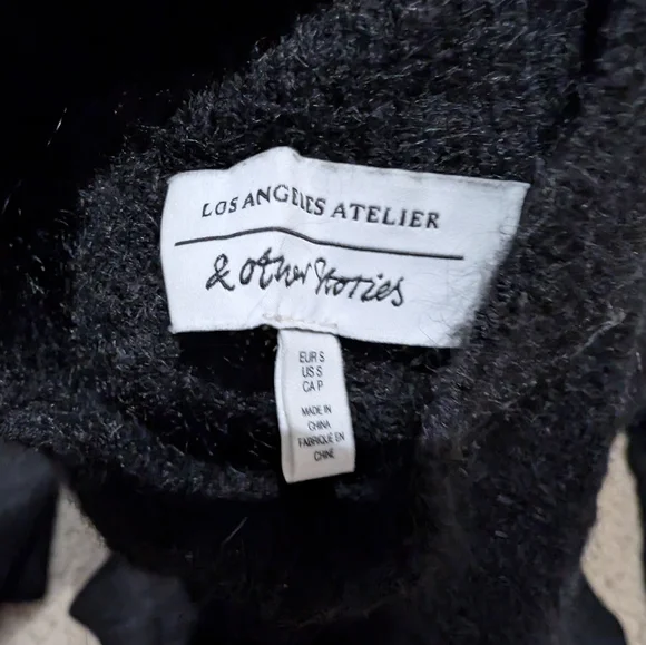 💘 & Other Stories Black Mohair Mock Neck Sweater - Picture 4 of 5